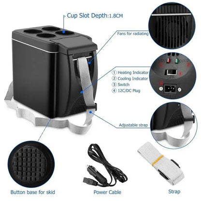CoolBox 6L – Mini Réfrigérateur Thermoélectrique 12V pour Voiture et Maison